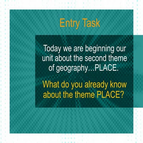 Introduction to PLACE | PPT
