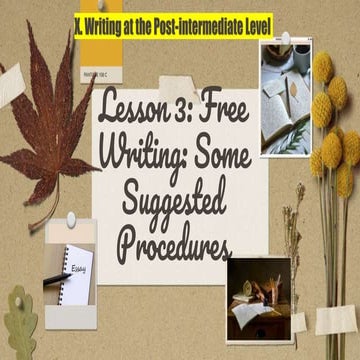 Lesson 3 and 4 Free Writing PowerPoint presentation