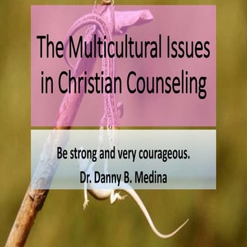 Lesson 3d the multicultural issues in christian counseling | PPTX