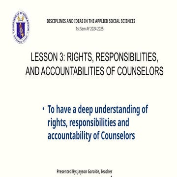Lesson 3_Rights, Responsibilities and Accountabilities of Counselors | PPTX
