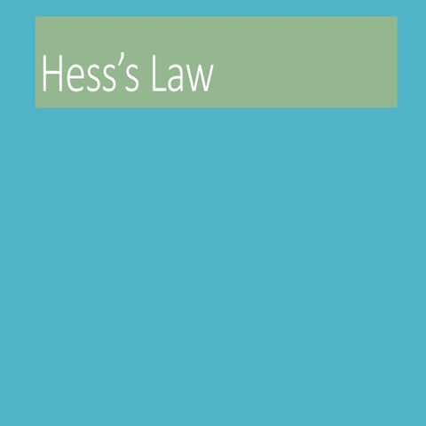 Lesson 3 hess' law