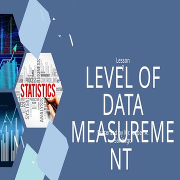 Lesson 3 Level of Measurement for Statech 12