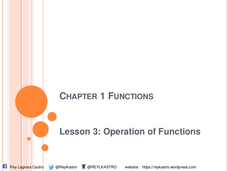Operation of functions