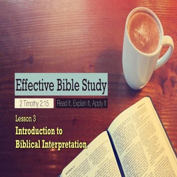 An Introduction to Biblical Interpretation (Effective Bible Study)