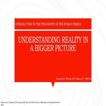 Understanding reality in a bigger picture