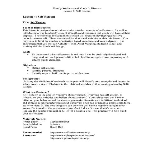 Self Esteem | PDF