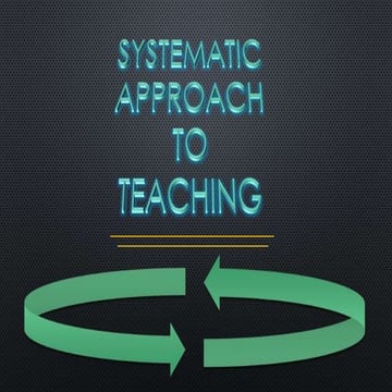 Systematic Approach to Teaching. By: Mark Oliver Villamayor, RN