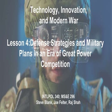 Lecture 4 - Technology, innovation and Modern War