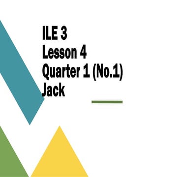 Lesson 4-Day 1-Literature Based Grade III- ILE | PPTX