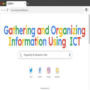 HELE 5 Lesson 4: Gathering and Organizing Information using ICT | PPTX ...