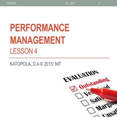 Lesson 4 performance management