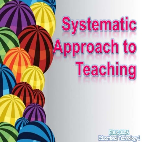 systematic approach to teaching