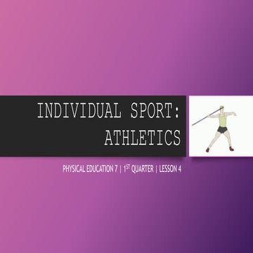 PHYSICAL EDUCATION 7 1ST QUARTER Lesson 4 athletics jogging