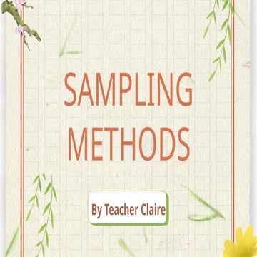 Comprehensive Guide to Sampling Methods in Research Studies | PPTX