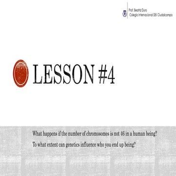 Lesson 4 chromosomal anomalies