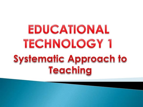 Lesson 4; Systematic approach to teaching | PPT