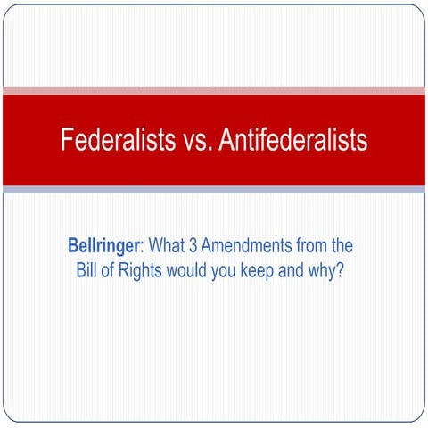Lesson 4 Federalists vs. Anti Federalists