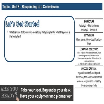 Lesson 4 ideas generation, justifications and the pitch