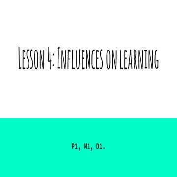Lesson 4 influence of learning