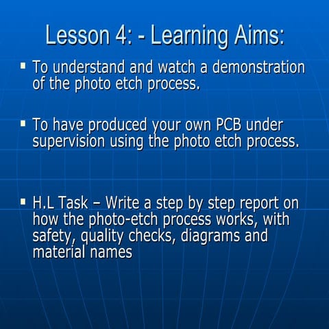 Electronic Production - Lesson 4 - Learning Aims | PPT