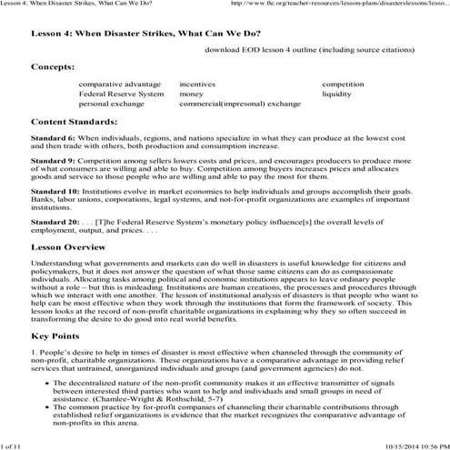 Lesson 4  when disaster strikes, what can we do