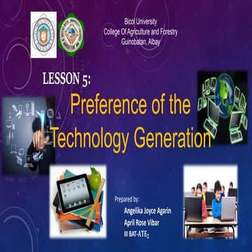 Lesson 5. Preference of the Technology Generation - Vibar, Agarin | PPTX