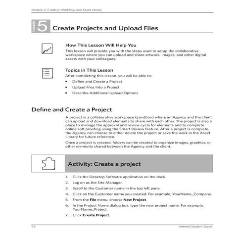 Lesson 5 - Create Projects And Upload Files