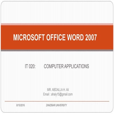 Lesson 5   ms office word 2007
