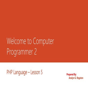Lesson 5 php operators | PPTX