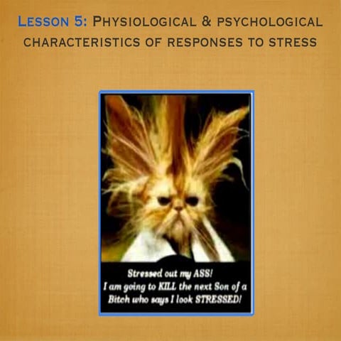 Lesson 5   physiological and psychological charactertistics of responses to s...