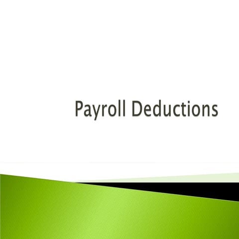 Payroll Deductions