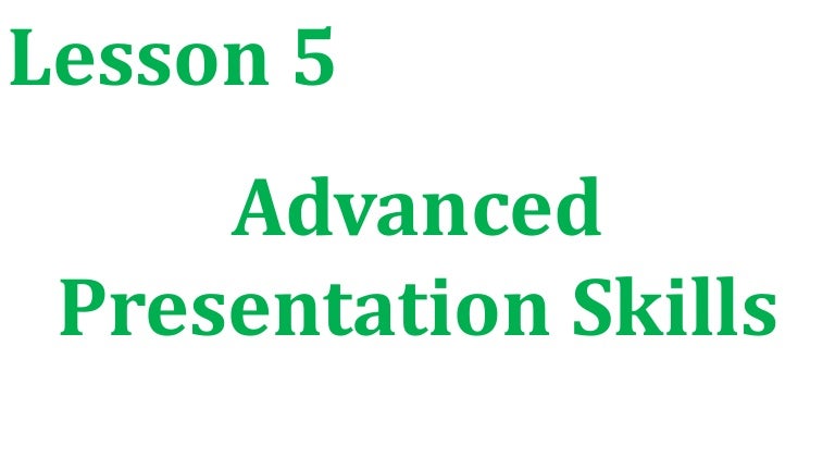 advanced presentation skills pdf