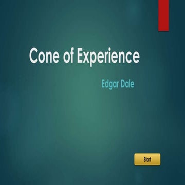 Cone of Experience (Edgar Dale) by: Mark Oliver L. Vilamayor, RN