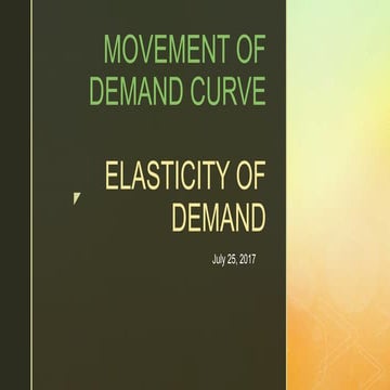 Lesson 5 Elasticity of Demand & Movement of Demand Curve