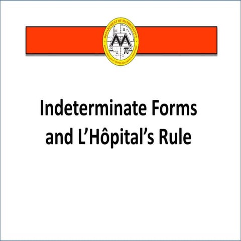 Lesson 5 indeterminate forms