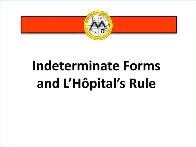 Lesson 5 indeterminate forms