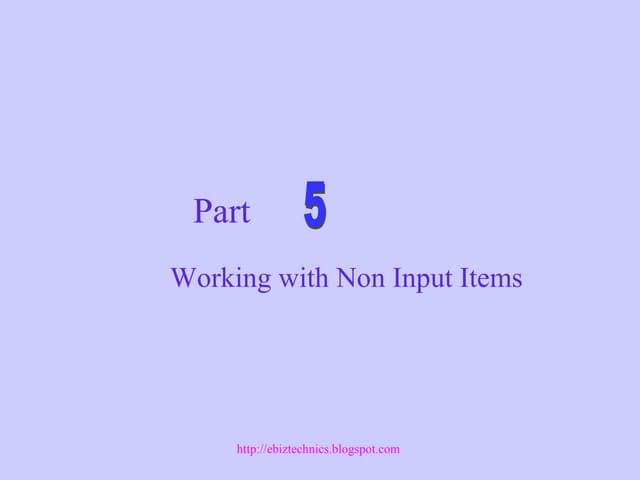 Oracle Forms:  Non input Items