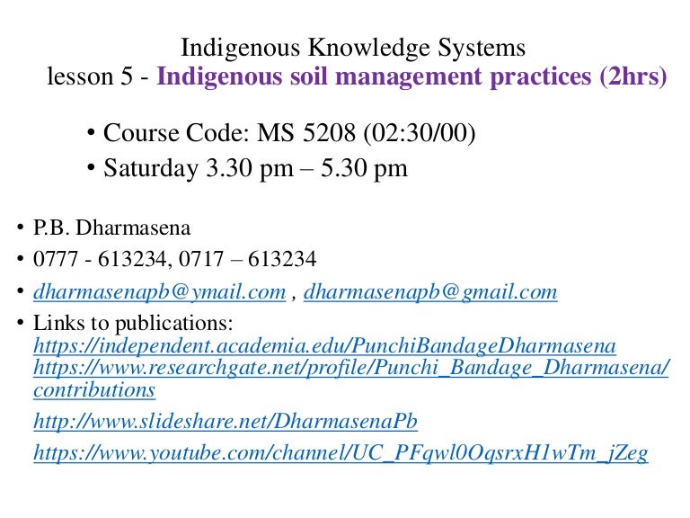 Indigenous Knowledge Systems 5