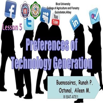 Lesson 5 preferences of technology generation