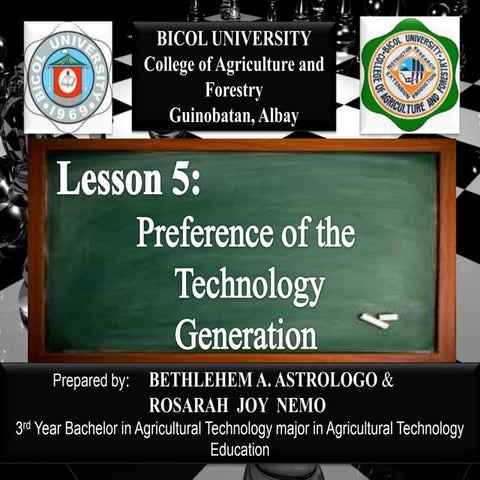 Lesson 5 technology generation preference