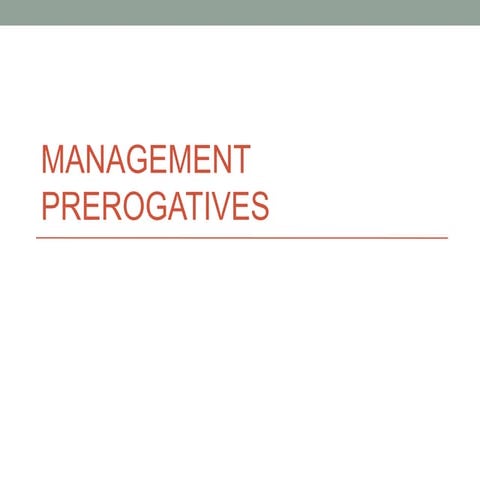 Management Prerogatives