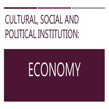 UCSP Lesson 6.3 CSP Institution: Economy