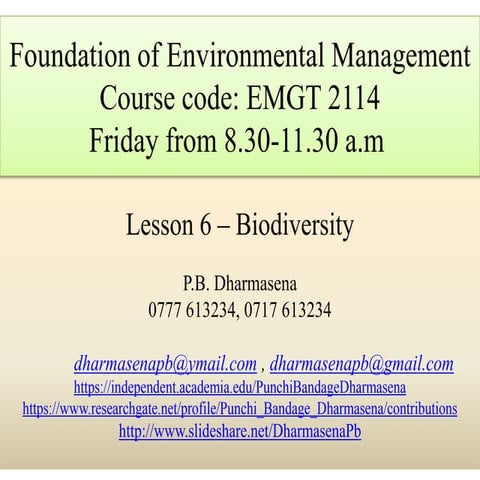 Lesson 6. biodiversity