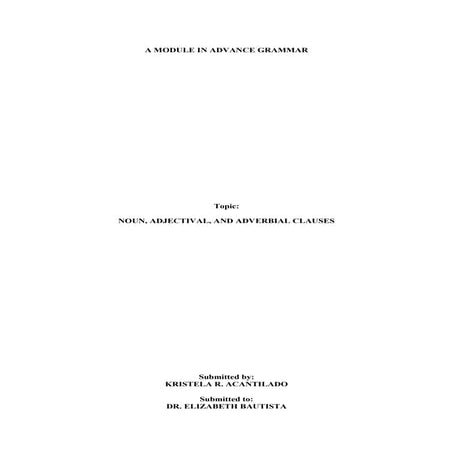 ENGLISH LESSON 6 - CLAUSES AND PHRASES Module