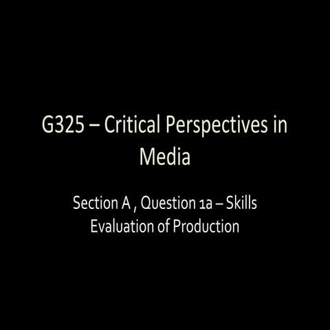 G325 AS Media Exam Question 1a