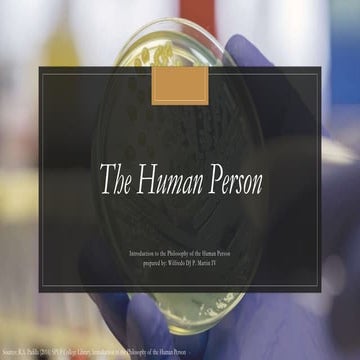 The Human Person | Introduction to the Philosophy of the Human Person