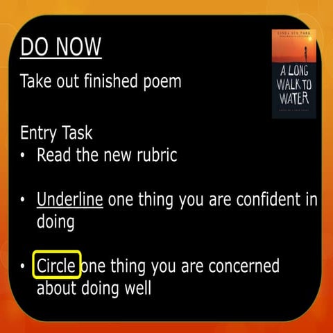 A Long Walk to Water: Lesson6 unit3