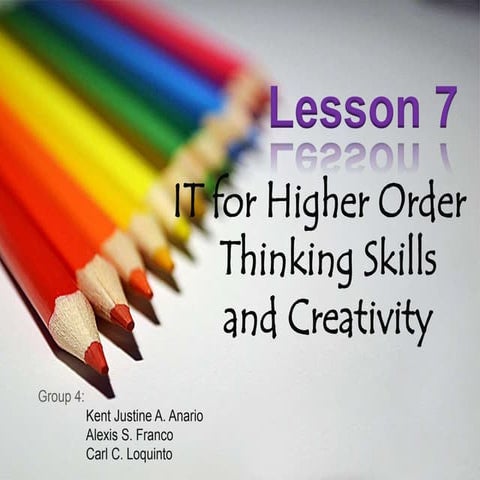 Lesson 7: IT for Higher Order Thinking Skill & Creativity
