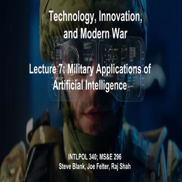 Lecture 7 - Technology, innovation and Modern War