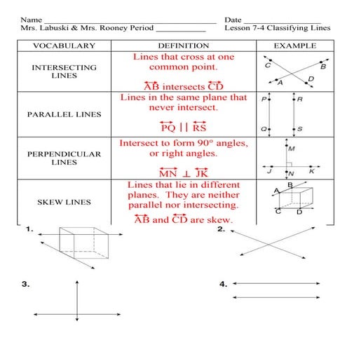 Lesson 7 4 classifying lines | DOC